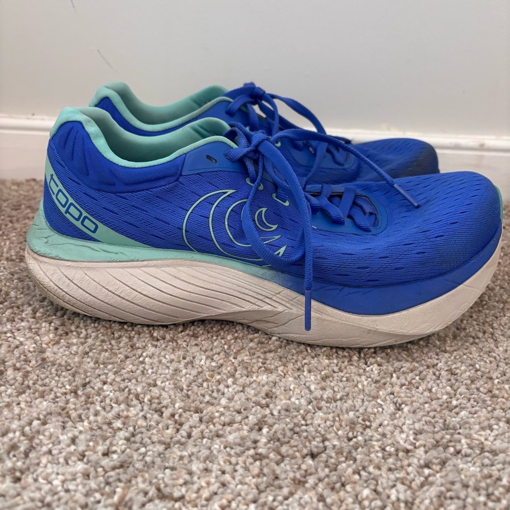 Topo Athletic Atmos Blue Aqua Running Shoes Womens Size 9.5 - Picture 3 of 7
